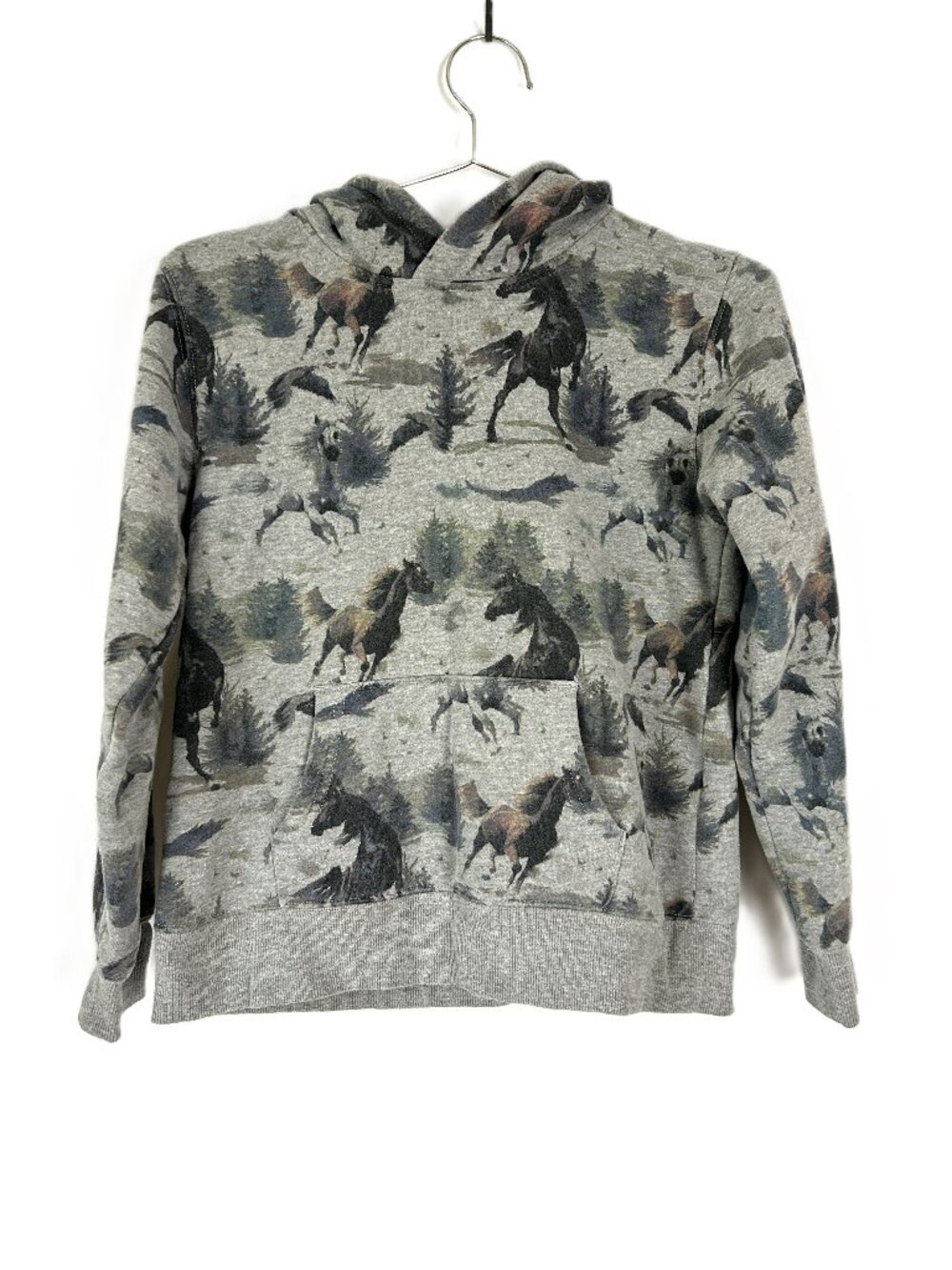 Ariat Wild Horse Print Hoodie Western Pullover Youth 12 L